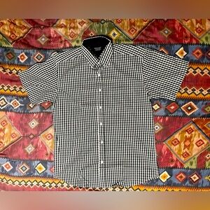 MAZZARO Black and White Checkered Men's -  Shirt Size L